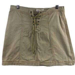 Others Follow Lace-up Front Mini Skirt Green Size M Punk Y2K